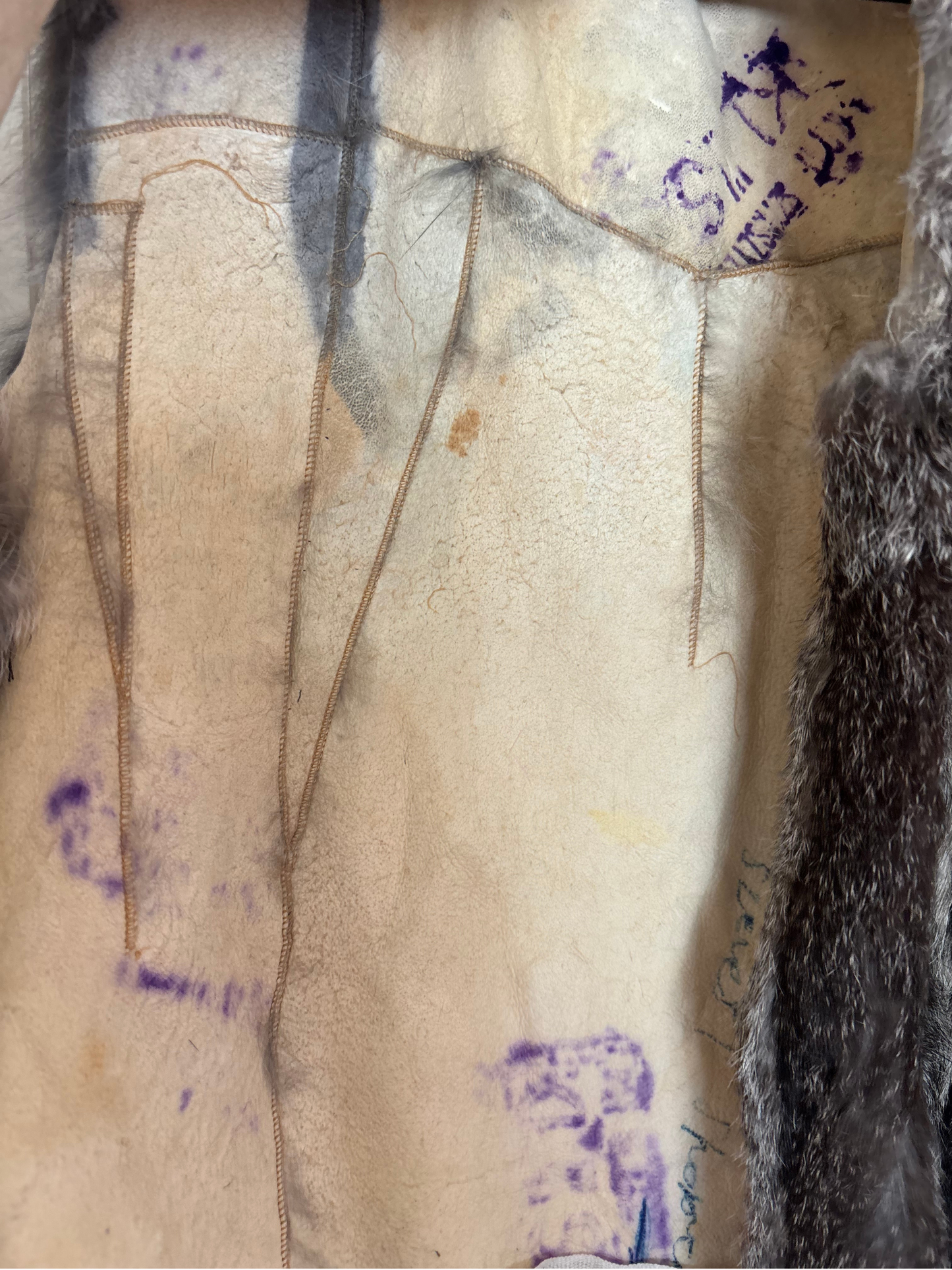 Vintage Grey & White Fur Vest