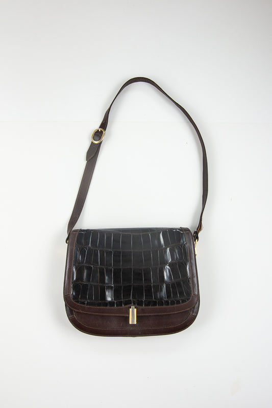 90s Brown Leather Messenger Bag