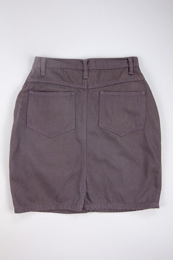 90s Purple Denim Mini Skirt