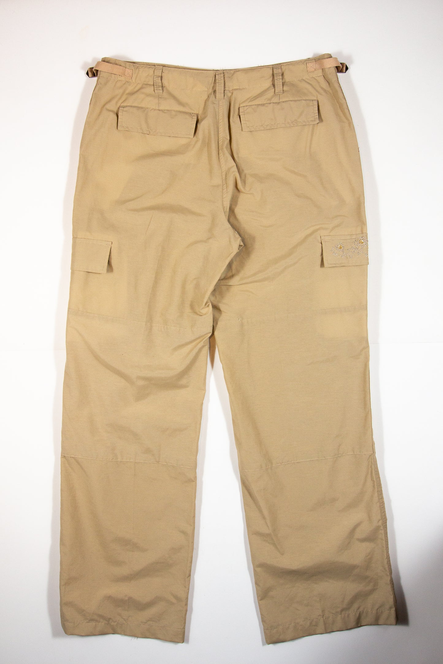 00s Beige Cargo Sequin Pants