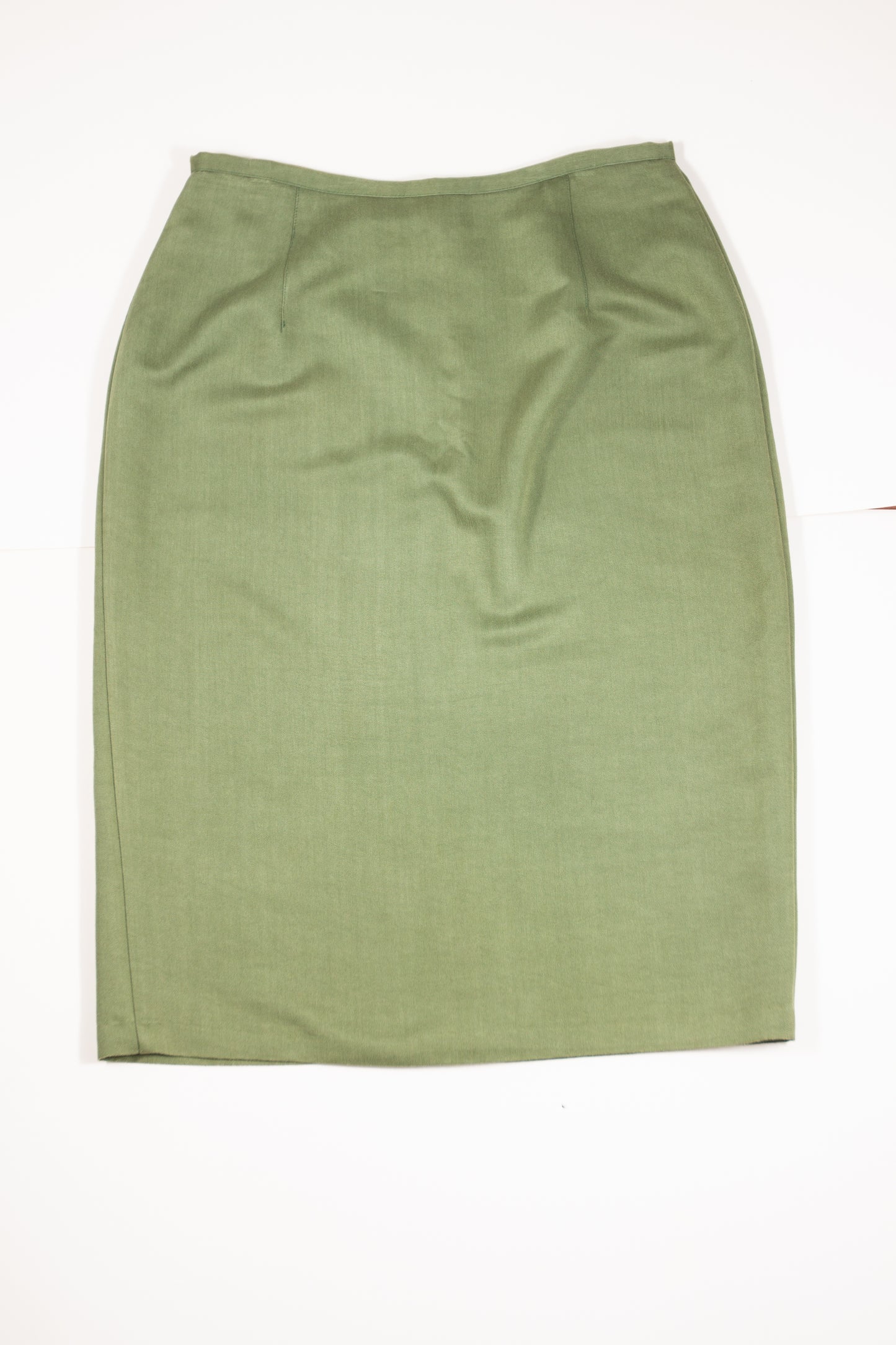 90s Sage Green Button Up Midi Skirt