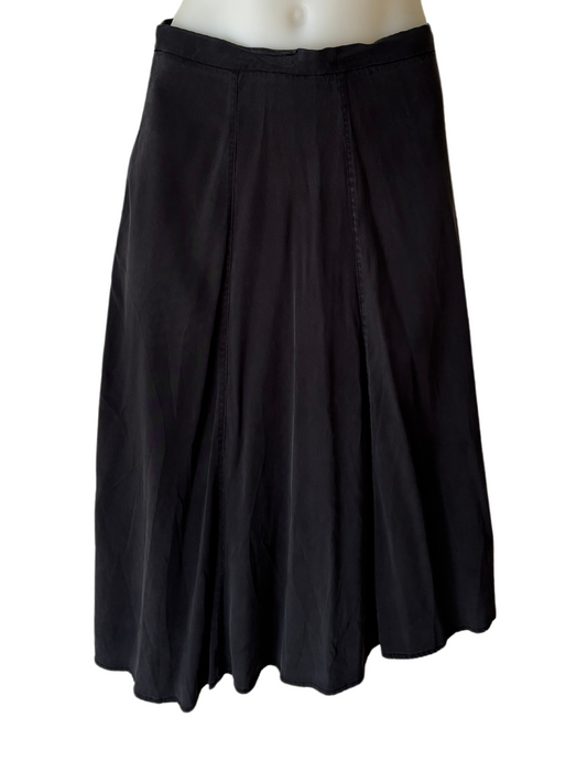 Black A-Line Skirt Knee Length Slip Skirt