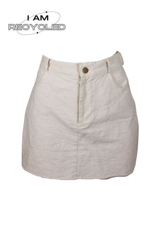 Preloved Cream Linen Mini Skirt