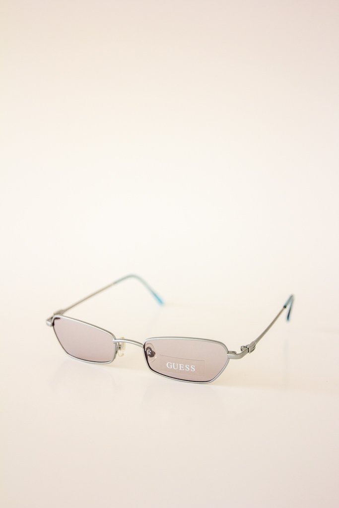 90s GUESS Grey Steel Frame Sunglasses