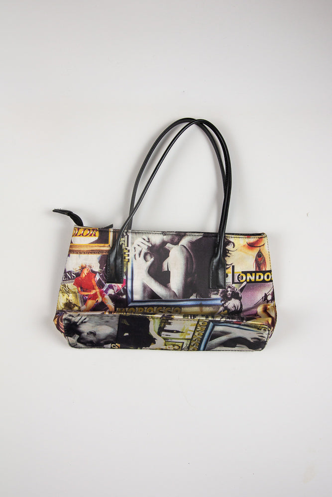 y2K Collage Print Mini Bag