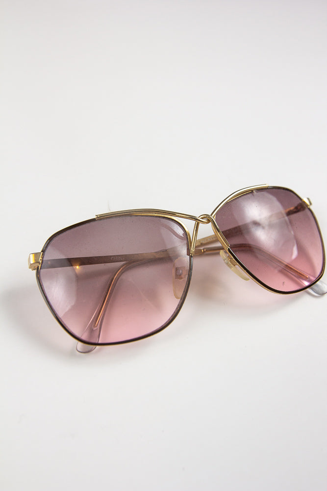 90s Gold Rimless Sunglasses