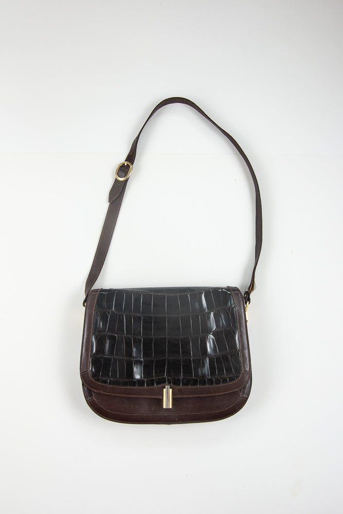 90s Brown Leather Messenger Bag