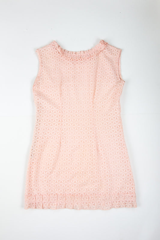 60s Pink Lace Mini Dress