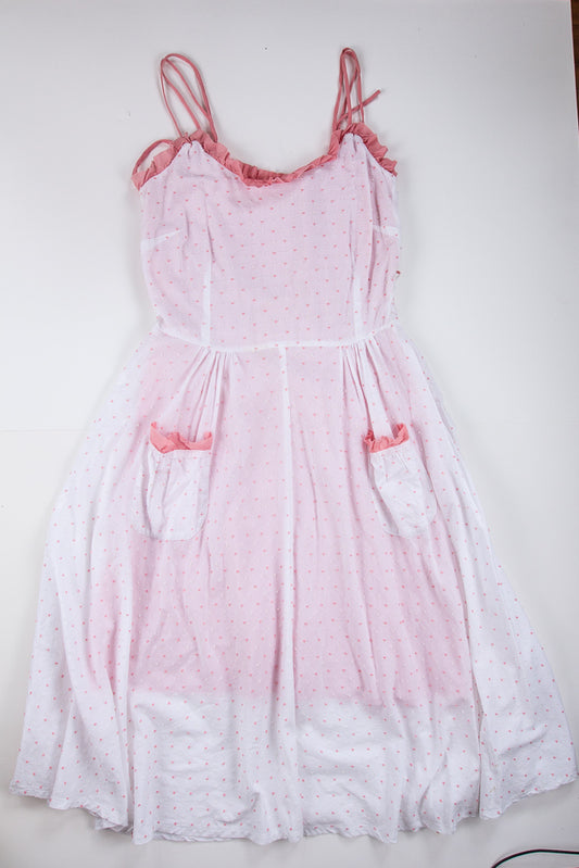 00s White & Pink Tea Dress