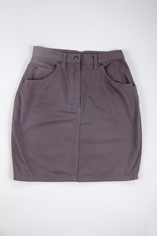 90s Purple Denim Mini Skirt