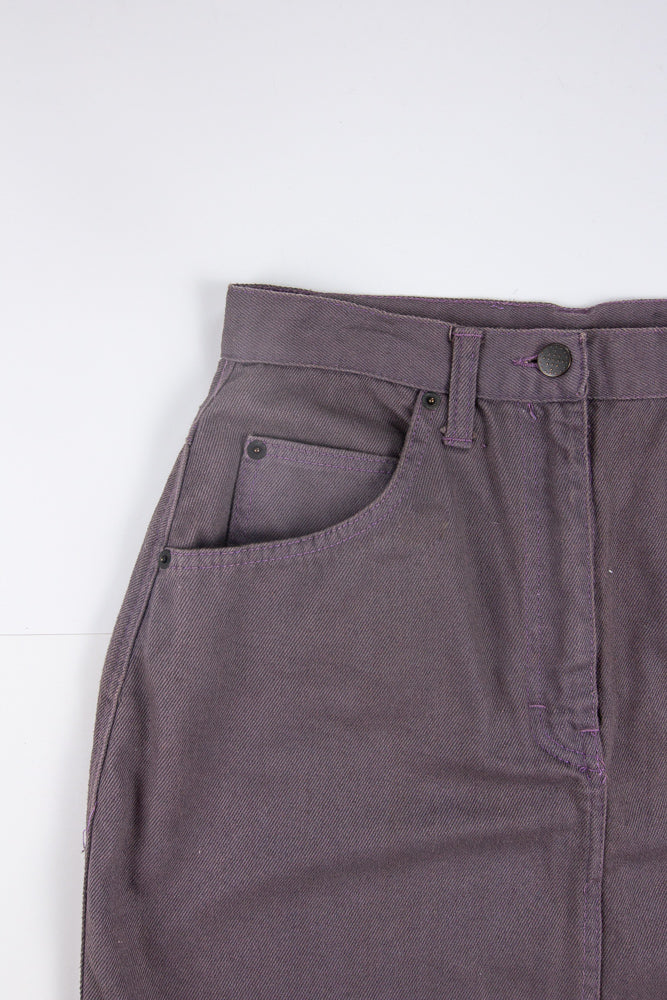 90s Purple Denim Mini Skirt