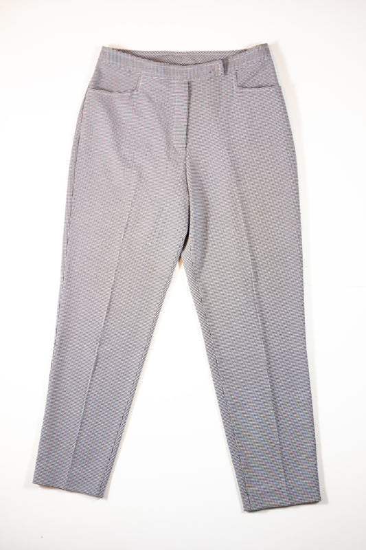 90s Black & White Houndstooth Check High-waisted Pants
