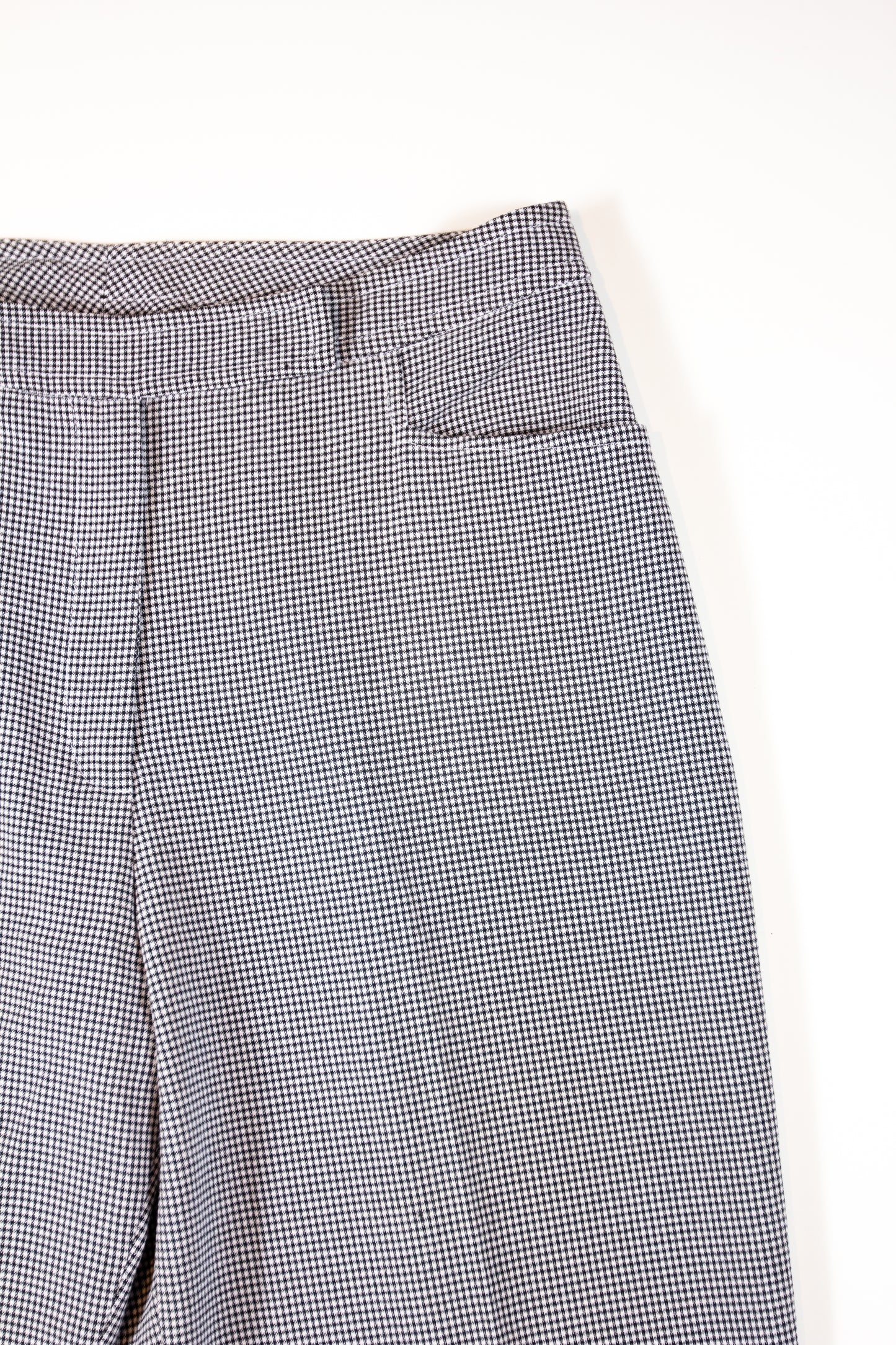 90s Black & White Houndstooth Check High-waisted Pants