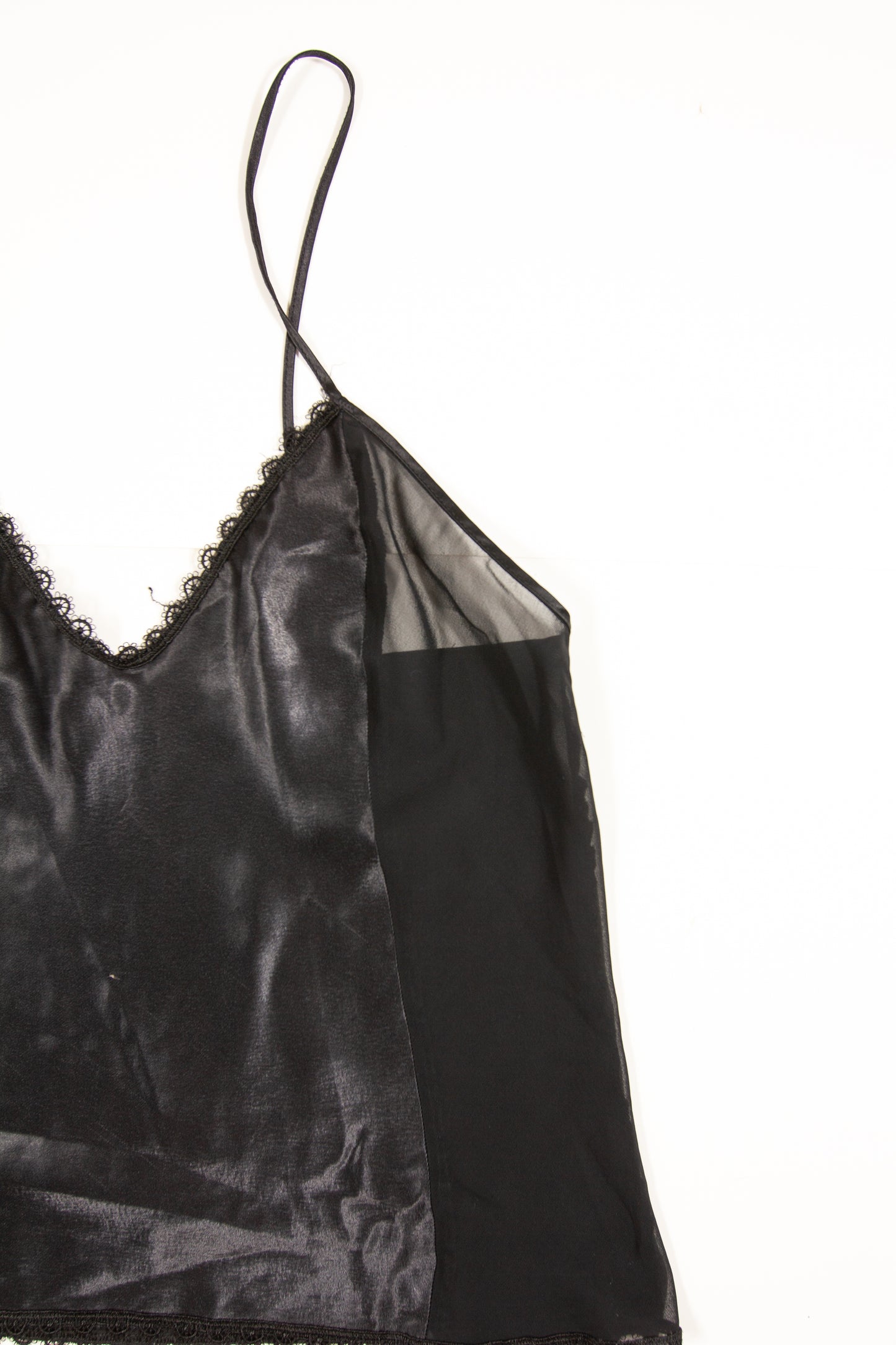 Vintage Black Sheer Slip Top