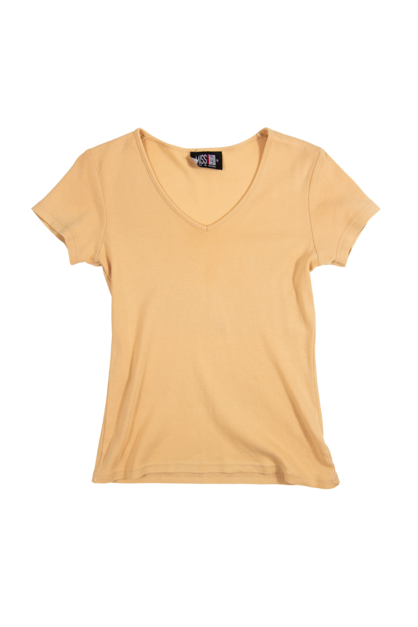 90s Yellow V Neck Baby Tee