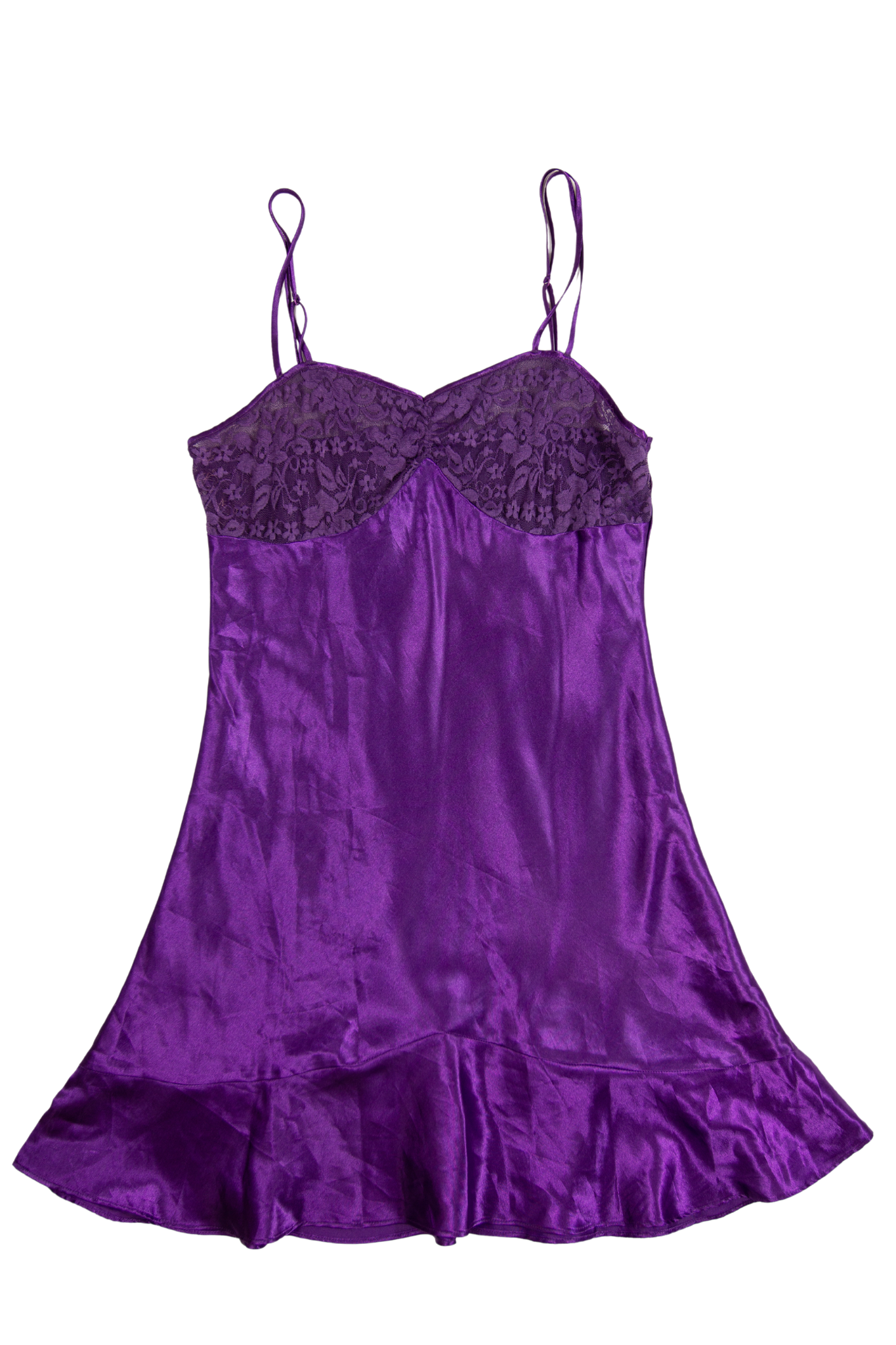 90s Purple Lace Slip Mini Dress