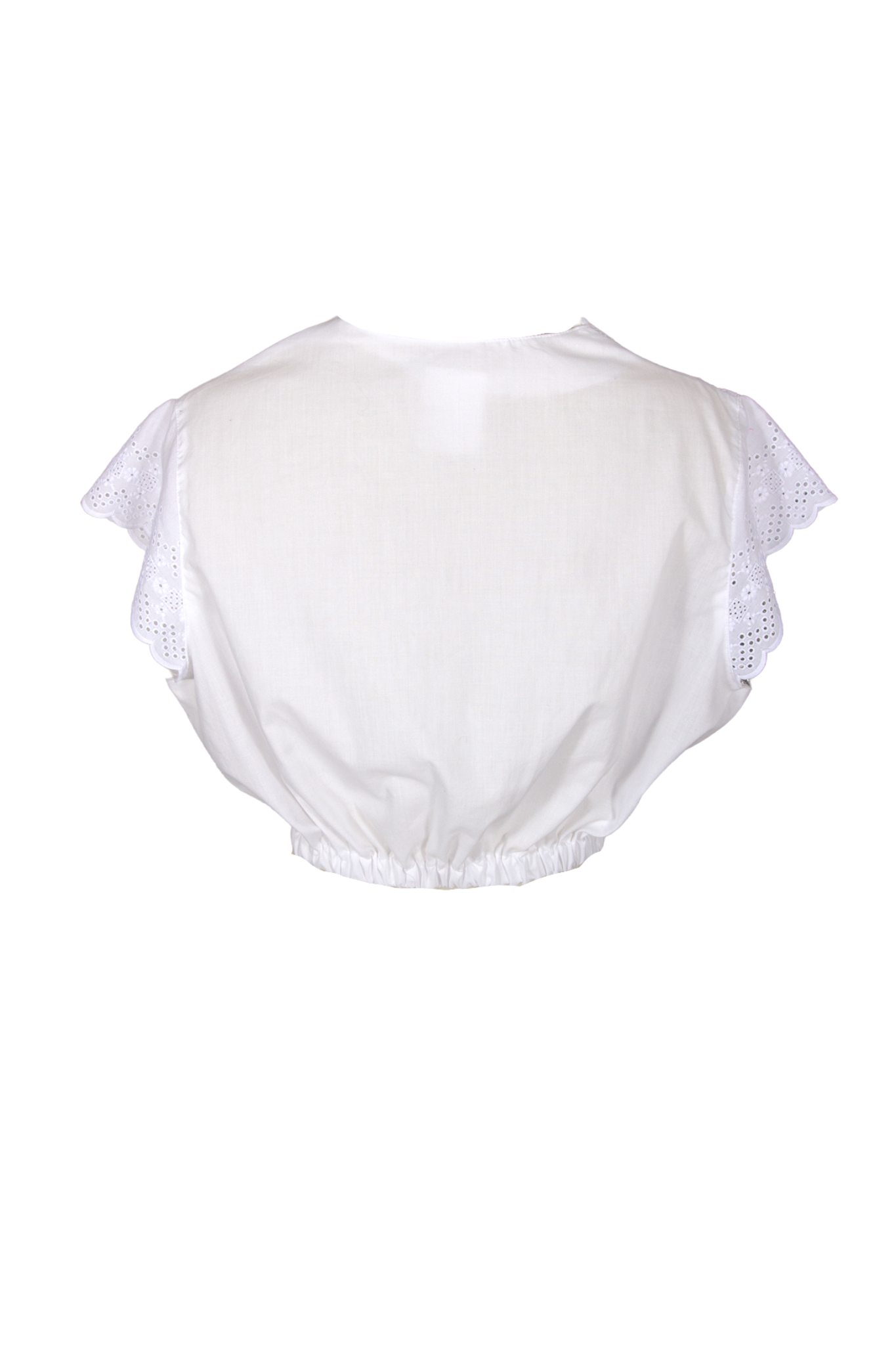 80s Reworked White Broderie Anglaise Crop Top